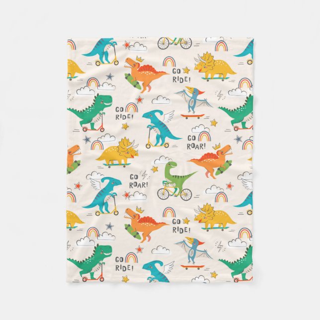 Couverture Polaire Enfants Dinosaur Motif voyageur (Devant)