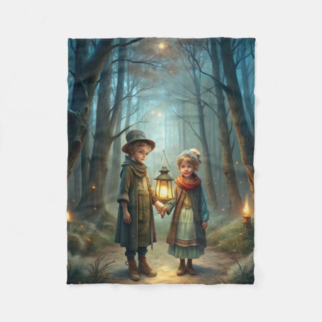 Couverture Polaire Enfants mignons en hiver (Devant)