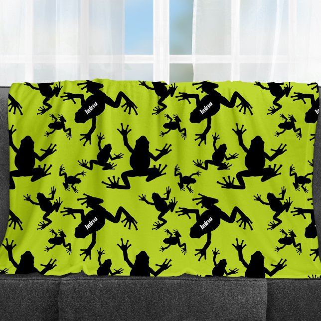 Couverture Polaire Enfants Motifs de grenouille verte et noire (Créateur téléchargé)