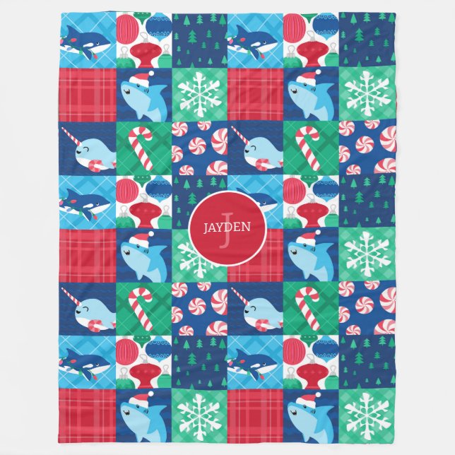 Couverture Polaire Enfants Sous La Mer Patchwork Quilt (Devant)