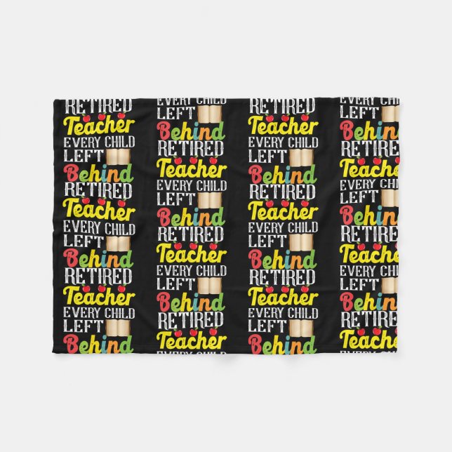 Couverture Polaire Enseignant Retraité Chaque Enfant Laissé Derrière  (Devant (Horizontal))