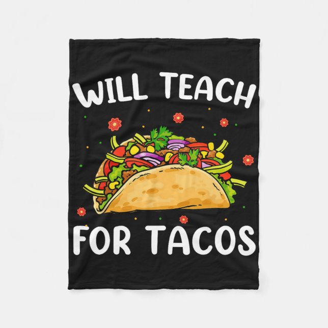 Couverture Polaire Enseignera Pour Tacos Prof Cute Drôle Taco Cinco (Devant)