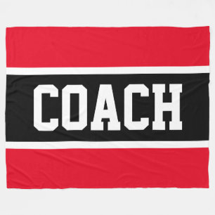 Couverture Polaire ENTRAÎNEUR Sportif Bright Red Black Stripes Athlét