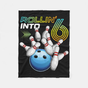 Couverture Polaire Entrée dans 6 Fête d'anniversaire rétro de bowling