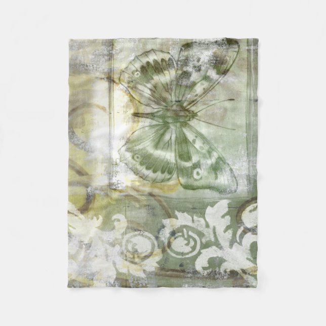 Couverture Polaire Entrée de papillon vert avec porte en fer (Devant)