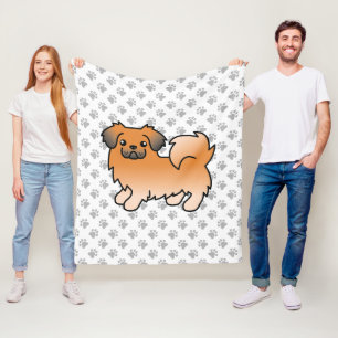 Couverture Polaire Épagneul tibétain Sable Rouge Chien de Dessin Anim