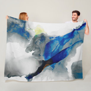 Couverture Polaire Éphémère - bleu et gris