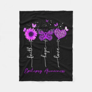 Couverture Polaire Epilepsie Conscience foi Espoir Amour Leopard Sunf