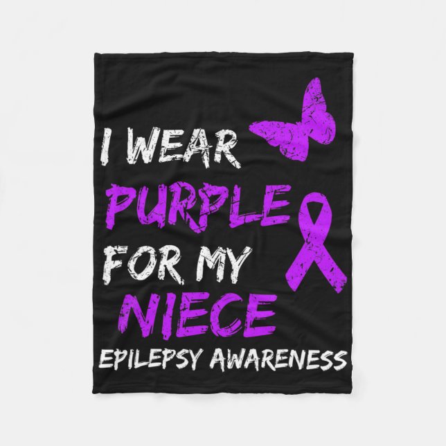 Couverture Polaire Epilepsie Sensibilisation Je Porte Du Violet Pour  (Devant)