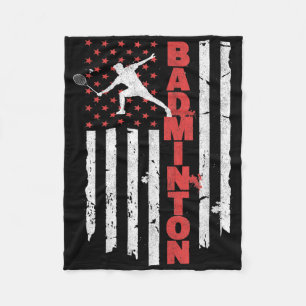 Couverture Polaire Équipe de badminton Drapeau américain Badminton Us