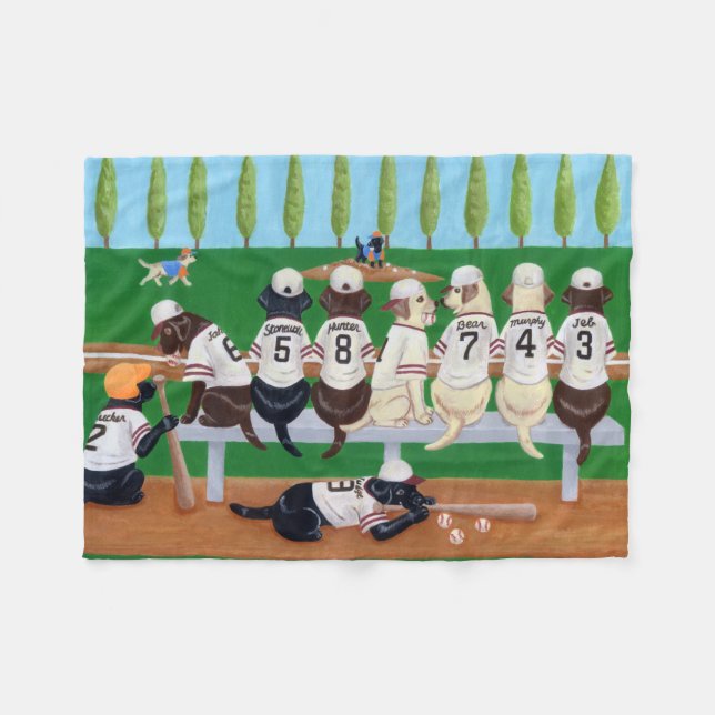 Couverture Polaire Équipe de baseball Labradors (Devant (Horizontal))