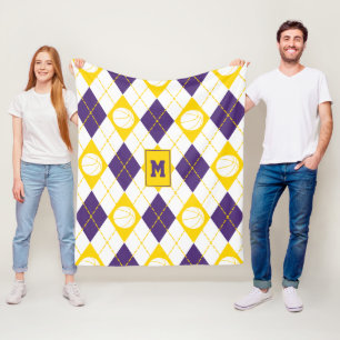 Couverture Polaire équipe de basket-ball en or violet couleurs Jacqua