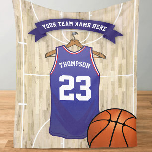 Couverture Polaire Équipe de basket-ball pour enfants, nom et numéro