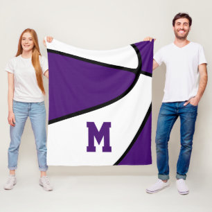 Couverture Polaire équipe de basket-ball violet couleurs salle de spo