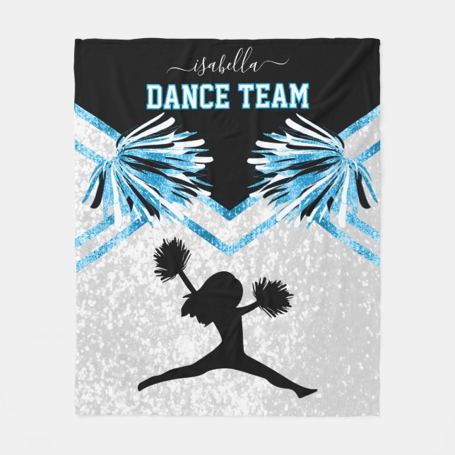 Couverture Polaire Équipe de danse Bébé Bleu, noir et blanc Fleece Bl (Devant)