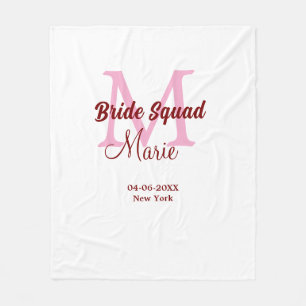 Couverture Polaire Equipe de mariée ajouter nom monogramme demoiselle