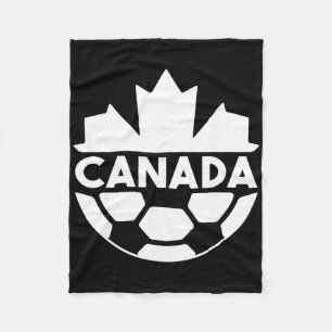 Couverture Polaire Équipe de soccer du Canada Drapeau Feuille d'érabl