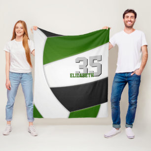 Couverture Polaire équipe de volley-ball noir vert couleurs salle de 