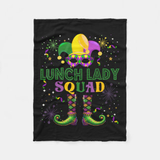 Couverture Polaire Équipe Déjeuner Lady Squad Mardi Gras Fier Masqué