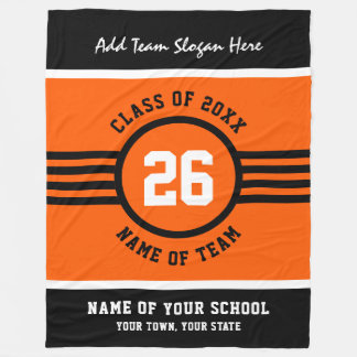 Couverture Polaire Équipe du lycée Victory Blanket Orange Black