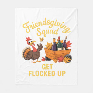 Couverture Polaire Équipe Friendsgiving se fait plumée en T-Shirt Ove