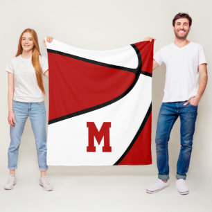 Couverture Polaire équipe rouge couleurs garçons filles basket déco