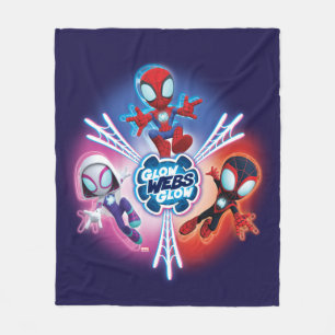 Couverture Polaire Équipe Spidey Toiles Lumineuses Graphique Lumineux
