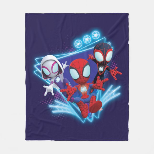 Couverture Polaire Équipe Spidey Triangle Lumière Toiles Graphique Lu (Devant)