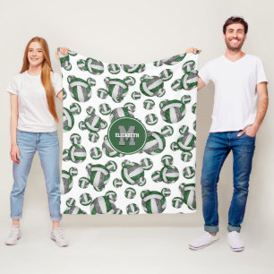 Couverture Polaire équipe sportive gris vert couleurs girly volleybal