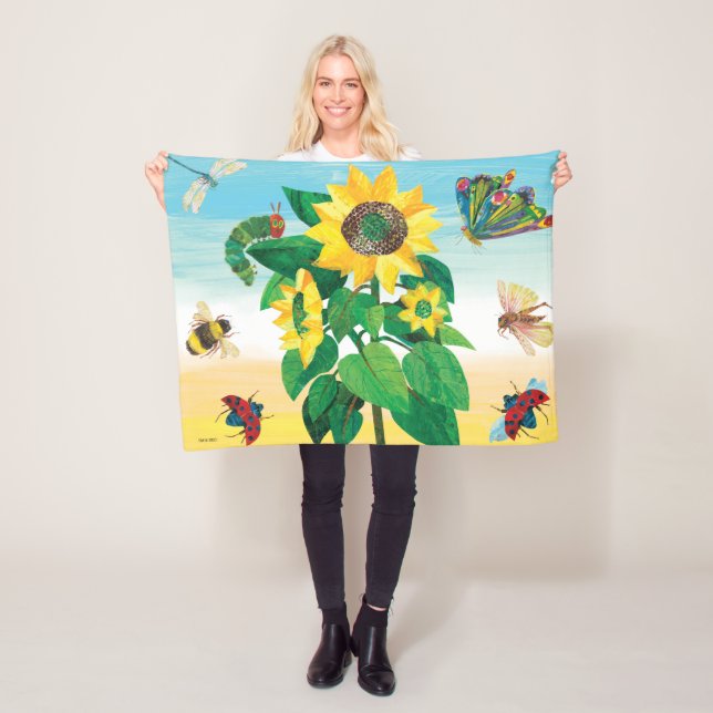Couverture Polaire Eric Carle | Scène de fleurs du jardin (En situation)