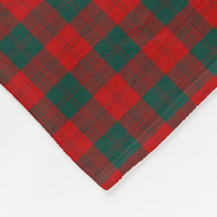 Couverture Polaire Erskine Clan Rouge et Tartan vert