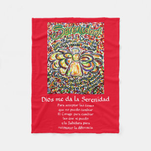 Couverture Polaire Español Serenity Prière Poème Angel Fleece Blanche