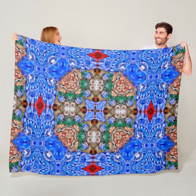 Couverture Polaire Esprit autochtone Apache Shaman Mandala World (En situation)