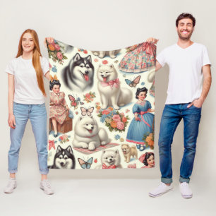 Couverture Polaire Esquimau américain rétro mignon