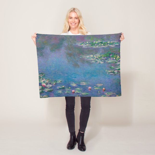 Couverture Polaire Etang Lily, Monet (En situation)
