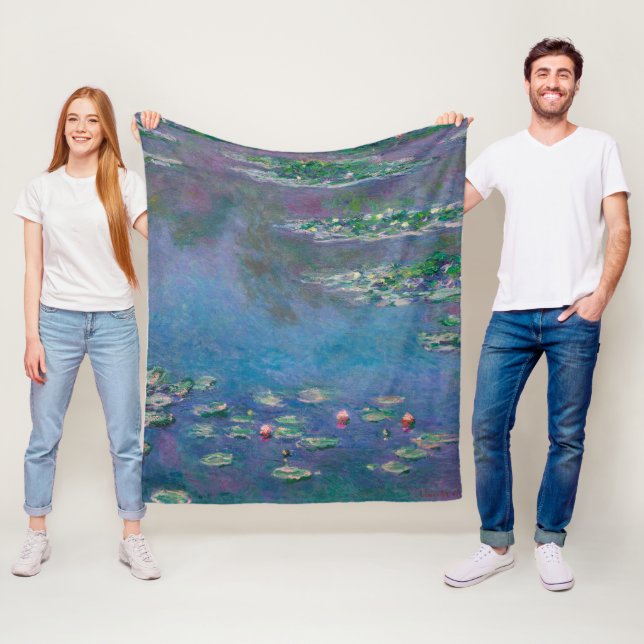 Couverture Polaire Etang Lily, Monet (En situation)