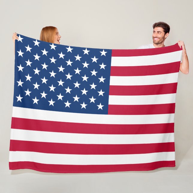 Couverture Polaire États-Unis Drapeau américain étoiles et rayures (En situation)