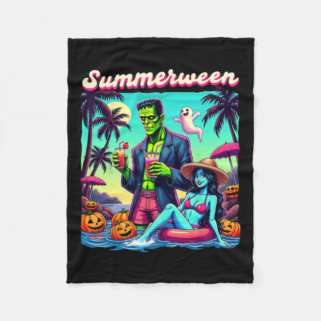 Couverture Polaire Été Halloween Zombie Frankenstein Bo (Devant)