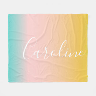 Couverture Polaire Été Pastel Gradient Nom de script personnalisé