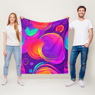 Couverture Polaire Ethereal Neon : Des rêves Abstraits