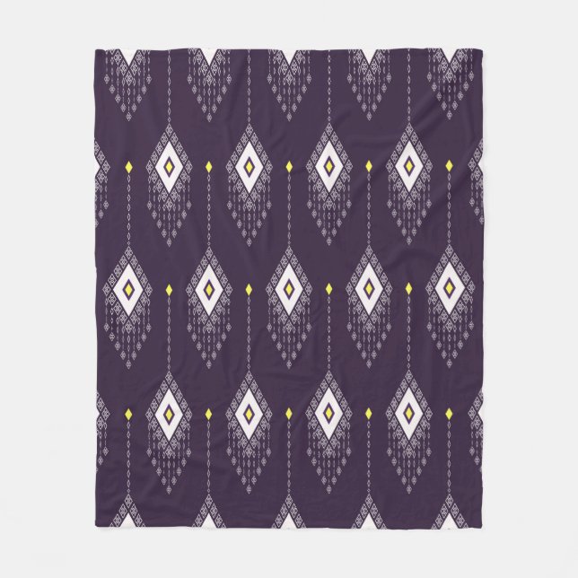 Couverture Polaire Ethnique avec rhombus géométrique forme transparen (Devant)