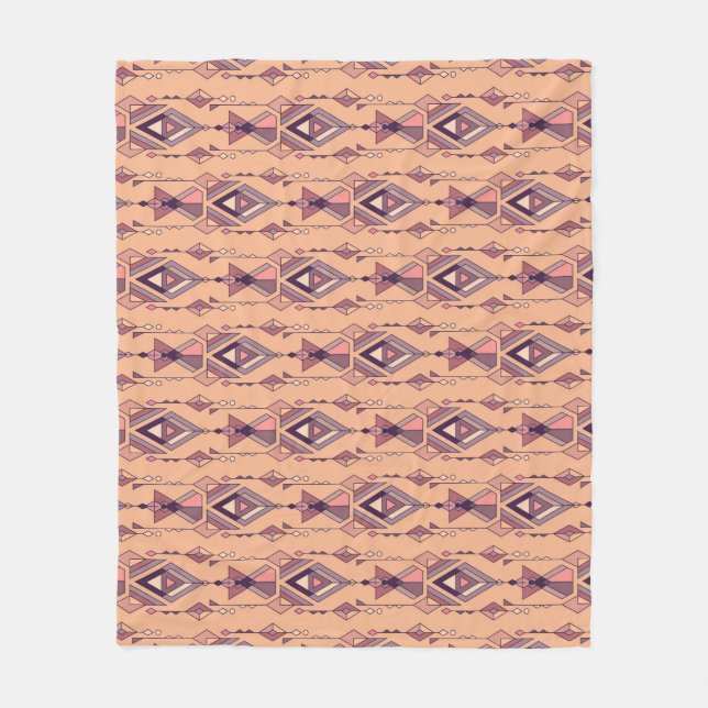 Couverture Polaire Ethnique tribale : Aztec Mexicain sans couture Vin (Devant)