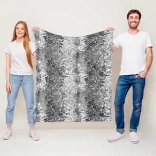 Couverture Polaire Étincelles de Parties scintillant Disco White & Gr