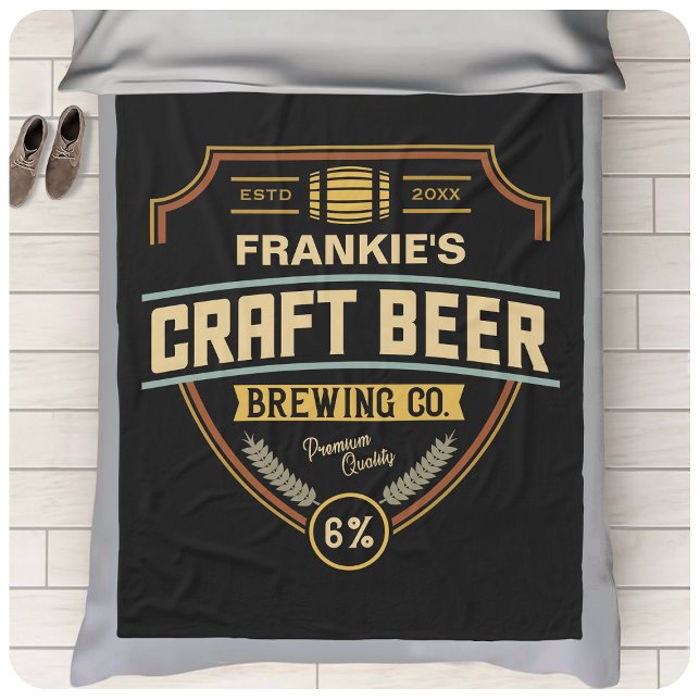 Couverture Polaire Étiquette de bière artisanal personnalisé brasseri (Créateur téléchargé)