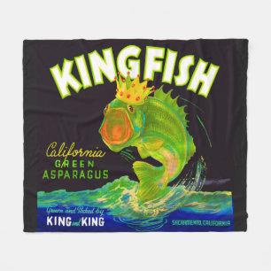 Couverture Polaire étiquette de caisse d'asperges de Kingfish dans le