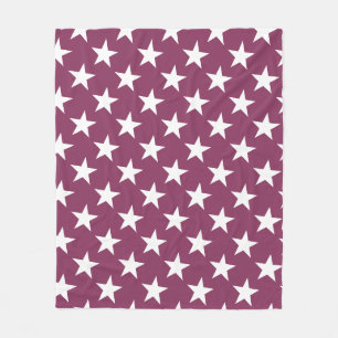 Couverture Polaire Etoile blanche Chic Bordeaux Couleur Design Étoile