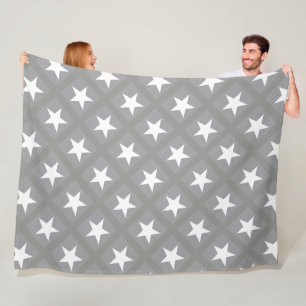 Couverture Polaire Étoile blanche design élégant couleur grise étoile