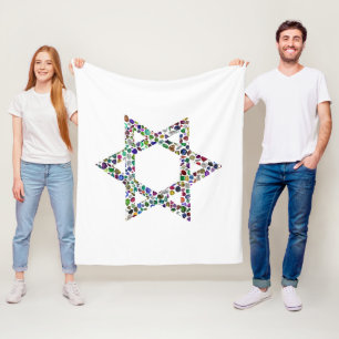 Couverture Polaire Étoile de David faite avec des pierres précieuses 
