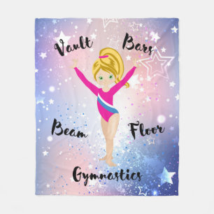 Couverture Polaire Étoile de la gymnastique blonde, yeux verts, justa