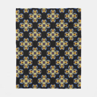 Couverture Polaire étoile d'or bleu motif sans fin
